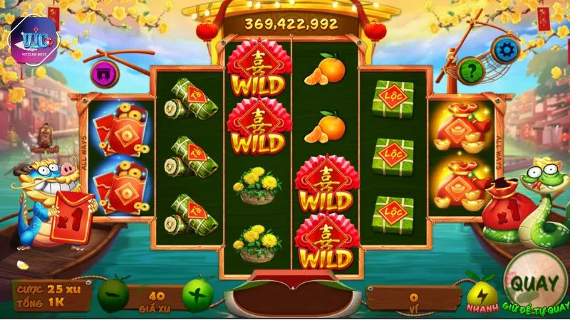 Giao diện game được thiết kế vô cùng sinh động, mang tới không khí Tết rộn ràng